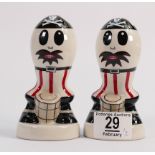 Lorna Bailey Limited Edition Pug Wash Legs & Co Cruet Salt & Pepper Pots : with cert