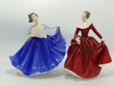 Royal Doulton Lady Figures: Fragrance HN3311 & Seconds Elaine(2)