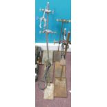 A collection of scientific items suitable for steampunk builds including: metal Chemistry stands (6)