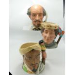 Royal Doulton Shakespearean Large Character Jugs: William Shakespeare D6689 & Seconds Othello &