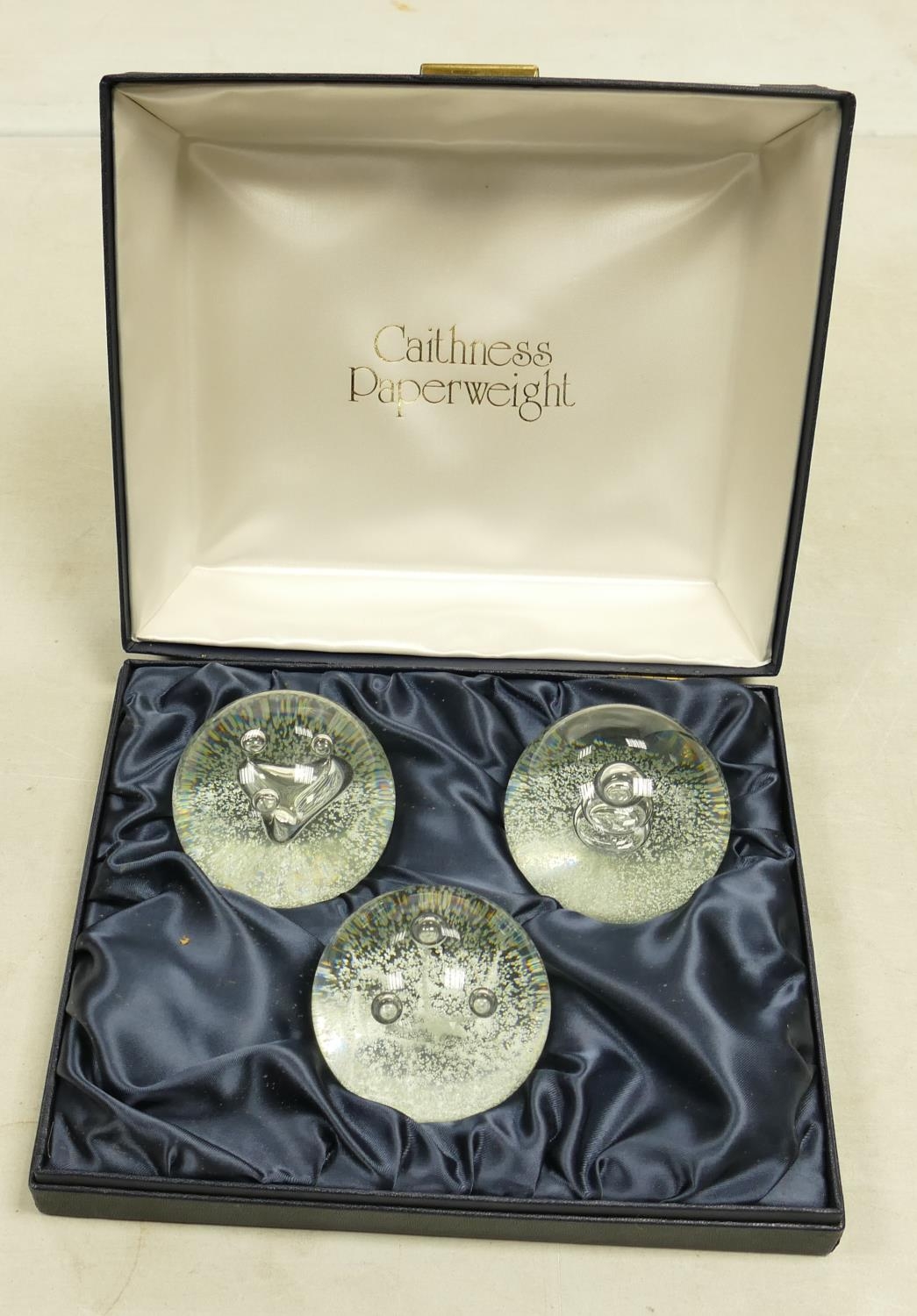 Cased Caithness Limited Edition Paperweight Set Trio:
