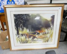 Limited Edition Large Framed Print Wolfgang Webber Jungle Patrol: frame size 82 x 93cm