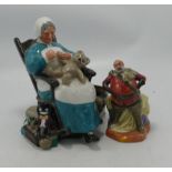 Royal Doulton Character Figure Nanny HN2221: together with small Falstaff HN3236 figure(2)