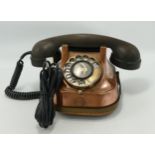 Belgian 1950's Copper RTT 65 Dial Telephone: converted to english fitting