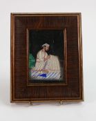 Early 20th Century Islamic Theme Painted Framed Panel: 20 x16.5cm