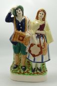 Large 20th Century Staffordshire Figure of Musicians: height 33cm