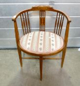 Edwardian Inlaid Corner Chair: