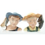 Royal Doulton pair of Intermediate Character Jugs Tom Sawyer D7187 and Huckleberry Finn D7177: