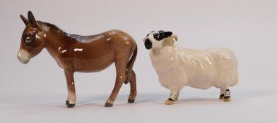 Beswick Black Faced Ram & Donkey(2):