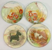 Royal Doulton Series Ware Floral & Dog Theme Plates(4):
