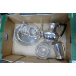 Silver Plated Tea Service: presentation mark to teapot, additional tankard & potpourri bowl noted