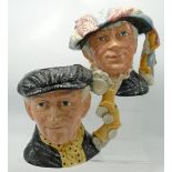 Royal Doulton Large Character Jugs Pearly King D6780 & Pearly Queen D6759(2):