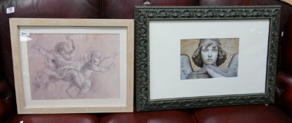 Two Framed Prints featuring Classical Angels & Cupids(2)