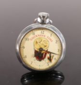 1950s stainless steel Guinness pocket watch: with rocking toucan.