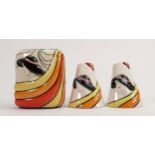 Lorna Bailey Art Deco Cruet Set: height of tallest 12cm(3)