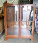 Mahogany Glazed Bookcase: width 81cm, height 108 and depth 27cm
