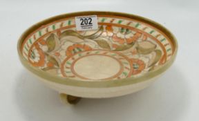 Crown Ducal Charlotte Rhead Footed Bowl: diameter 21.5cm, hairline noted to rim