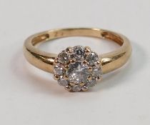 Ladies 9ct Gold Dress Ring: set with white stones, 2.2g, size m