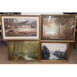 A group of framed prints: countryside scenes (4).