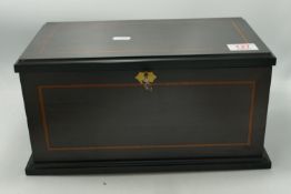 Quality inlaid locking casket: length 34cm