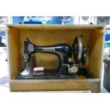 Cased Hand Turn Singer Sewing Machine: