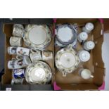 A mixed collection of items to include: Floral Decorated Tea Ware, Commemorative items, dinnerware
