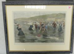 The bathing season at Boulogne- sur- mer drawn by W Hatherell : hand coloured . 53cm x 70cm