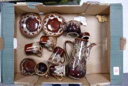 Mid Century Lava Glazed Coffee Set: