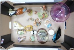 A mixed collection of items to include: Beswick Animals, Beatrix Potter Figures, Pendelfin ornaments