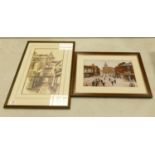 Two Framed Local Theme Prints of Burslem: largest 555 x 37cm(2)