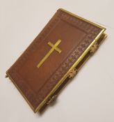 A leather and brass bound 1860's Polyglot/Church Services bible: