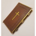 A leather and brass bound 1860's Polyglot/Church Services bible: