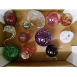 A collection of glass paperweights etc: (12)