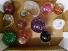 A collection of glass paperweights etc: (12)
