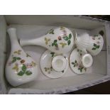 Five Wedgwood wild strawberry items: