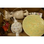 A mixed collection of items to include Burlington footed bowl: floral teapot, lamp base etc