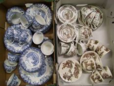 A mixed collection of ceramics to include: Johnson Bros. trios, coaching scene tea and dinner ware