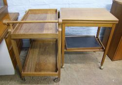 2 x mid century modern teak tea trollies: