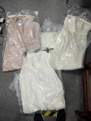 Three wedding dresses: ivory coast belle rose maxi dress size 12, nude lace dress size 12,