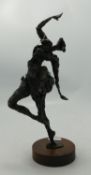 Modernist Bronze Human Form Figure of a Dancer: height 27cm