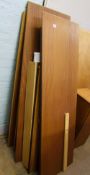 'Austin Suite' branded mid century teak 3 door wardrobe: (matches lot 808, dismantled).