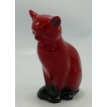 Royal Doulton Flambe Seated Cat: height 12.5cm