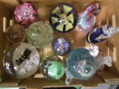 A collection of glass paperweights: (11).