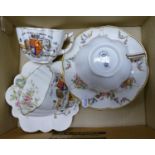The Foley China Commemorative Cups & Saucer: together with Floral Apsley Pillard floral decorated