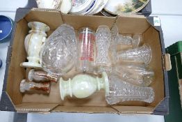 A collection of quality glass ware to include: Vases, Horlick mixer , decanter, together with mid