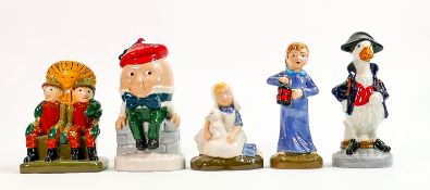 A collection of Wade figures from the Nursery Rhyme series (5):