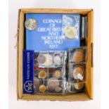 A collection of proof and other coins: Including boxed sets of GB & N Ireland coins 2 x 1970s, 2 x