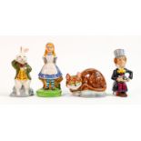 A collection of Wade figures: From the Alice in Wonderland series (4).