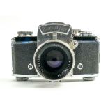 Exakta Varex VX vintage 35mm SLR film camera: C.Z Jena Biotar 2/58 lens fitted.