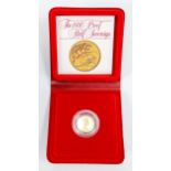 Proof Half Sovereign 1980 gold coin with COA & box: